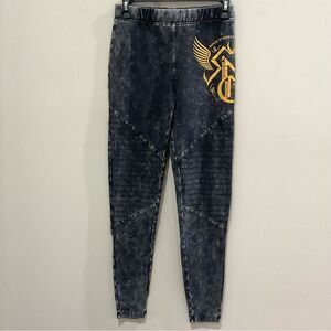 Rock N' Roller Coaster Leggings Disney Parks Black Acid Washed Retro Sz XS New